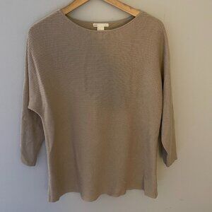 Women's Tan / Beige Long Sleeve Knit Shirt H&M Size Small